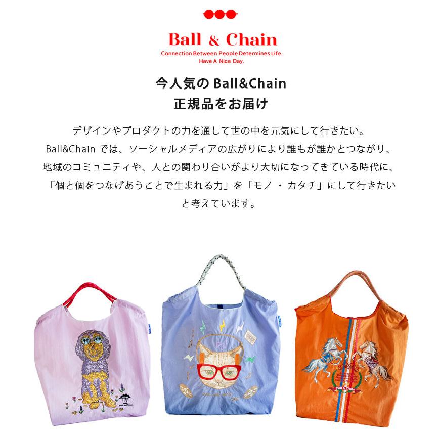 送料無料 Ball＆Chain ボールアンドチェーン 正規品 WITH FLOWER　Mサイズ バッグ クロスステッチ エコバッグ トートバッグ 刺繍 ギフト A4 301074の画像