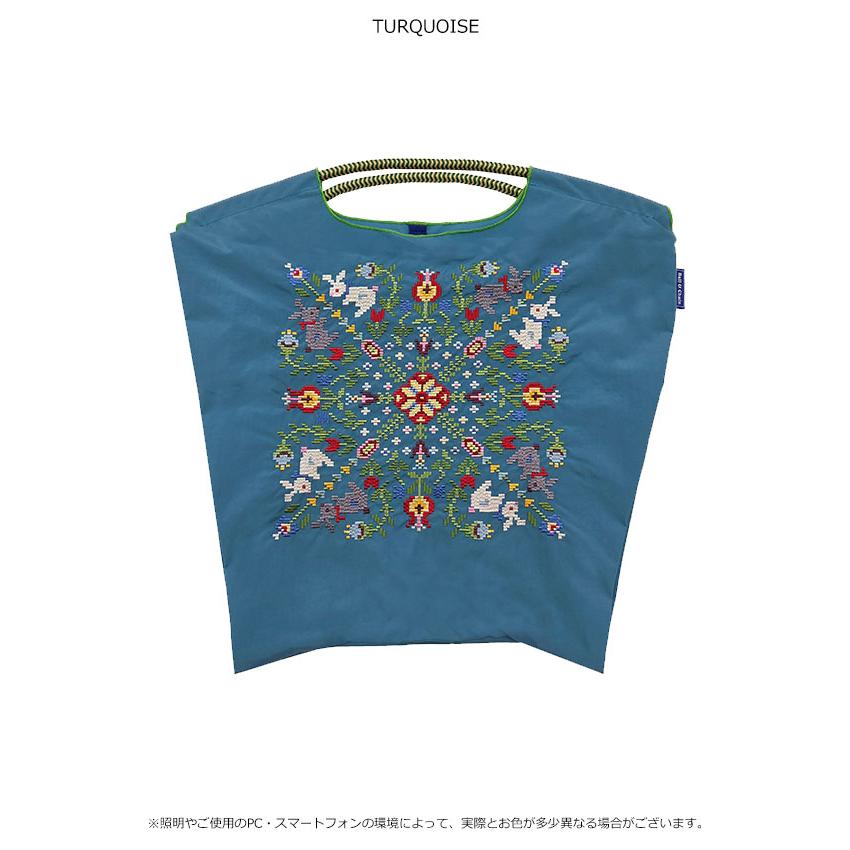送料無料 Ball＆Chain ボールアンドチェーン 正規品 WITH FLOWER　Mサイズ バッグ クロスステッチ エコバッグ トートバッグ 刺繍 ギフト A4 301074の画像