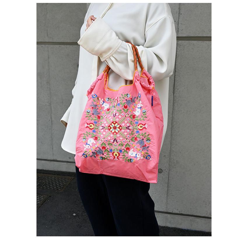 送料無料 Ball＆Chain ボールアンドチェーン 正規品 WITH FLOWER　Mサイズ バッグ クロスステッチ エコバッグ トートバッグ 刺繍 ギフト A4 301074の画像
