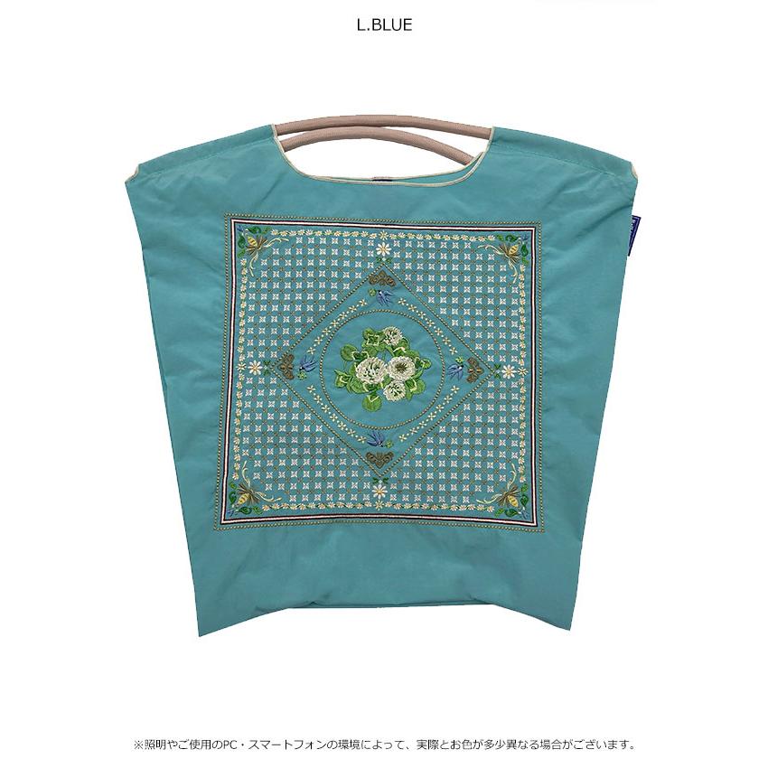 送料無料 Ball＆Chain ボールアンドチェーン 正規品 WHITE CLOVER Mサイズ バッグ フラワー 花柄 エコバッグ トートバッグ 刺繍 ギフト A4 301075 | Ball＆Chain | 01