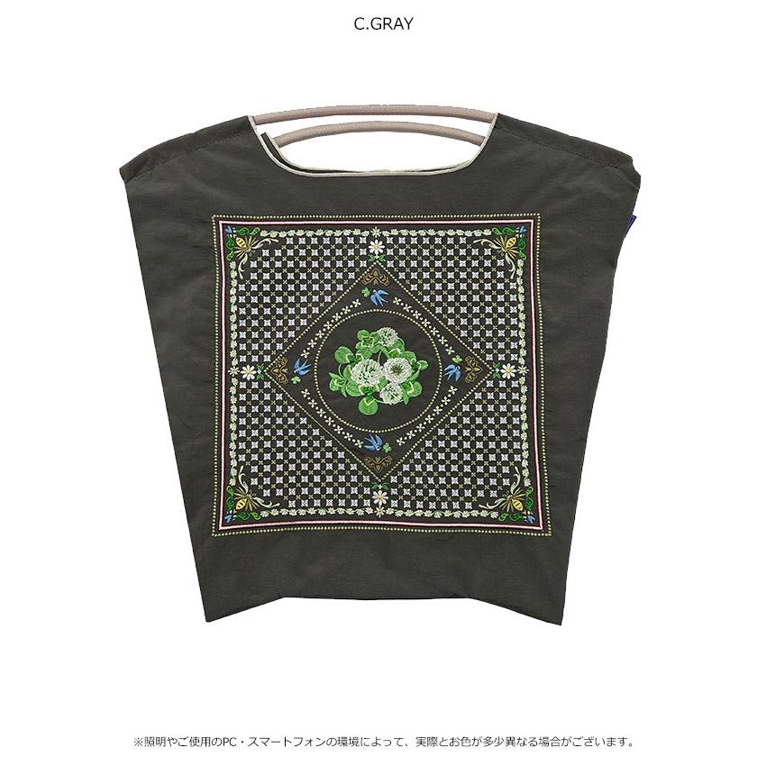 送料無料 Ball＆Chain ボールアンドチェーン 正規品 WHITE CLOVER Mサイズ バッグ フラワー 花柄 エコバッグ トートバッグ 刺繍 ギフト A4 301075 | Ball＆Chain | 02