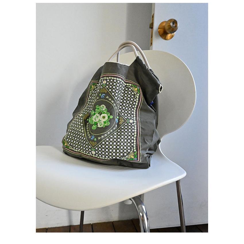 送料無料 Ball＆Chain ボールアンドチェーン 正規品 WHITE CLOVER Mサイズ バッグ フラワー 花柄 エコバッグ トートバッグ 刺繍 ギフト A4 301075 | Ball＆Chain | 08