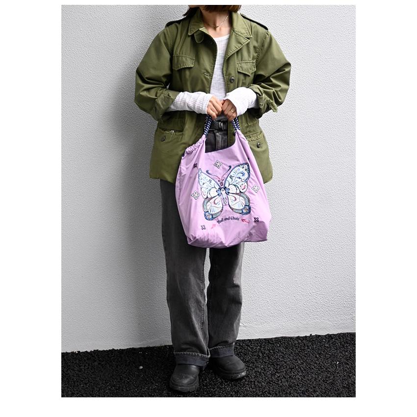 送料無料 ボールアンドチェーン Ball＆Chain 正規品 PAPILLON　Mサイズ ショッピング エコバッグ トートバッグ ショルダー 蝶々 バタフライ 刺繍 ギフト | Ball＆Chain | 07