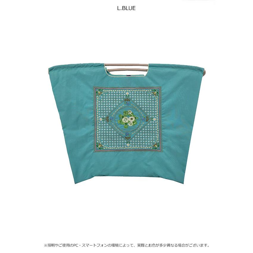 送料無料 Ball＆Chain ボールアンドチェーン 正規品 WHITE CLOVER Lサイズ バッグ フラワー 花柄 エコバッグ トートバッグ 刺繍 ギフト A4 301175 | Ball＆Chain | 01