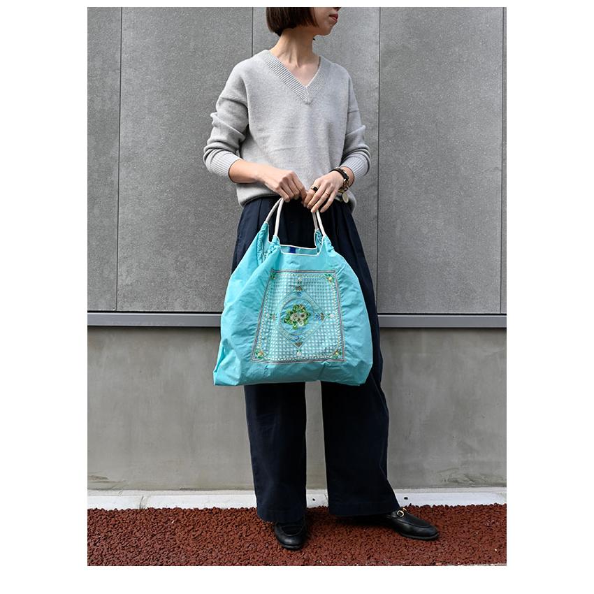 送料無料 Ball＆Chain ボールアンドチェーン 正規品 WHITE CLOVER Lサイズ バッグ フラワー 花柄 エコバッグ トートバッグ 刺繍 ギフト A4 301175 | Ball＆Chain | 03