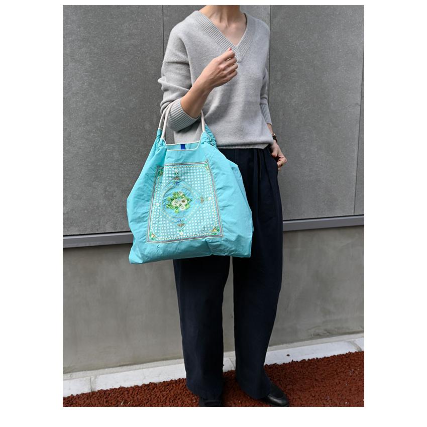 送料無料 Ball＆Chain ボールアンドチェーン 正規品 WHITE CLOVER Lサイズ バッグ フラワー 花柄 エコバッグ トートバッグ 刺繍 ギフト A4 301175 | Ball＆Chain | 04