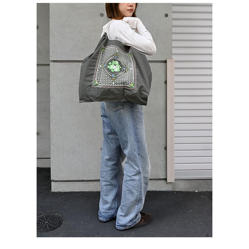 送料無料 Ball＆Chain ボールアンドチェーン 正規品 WHITE CLOVER Lサイズ バッグ フラワー 花柄 エコバッグ トートバッグ 刺繍 ギフト A4 301175 | Ball＆Chain | 06