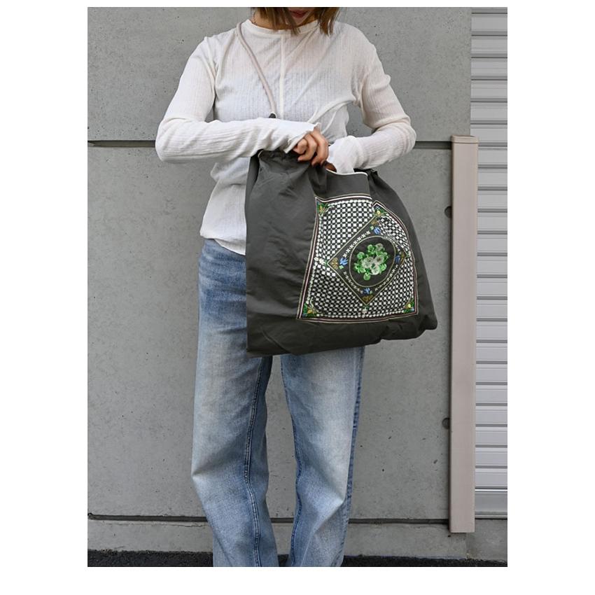 送料無料 Ball＆Chain ボールアンドチェーン 正規品 WHITE CLOVER Lサイズ バッグ フラワー 花柄 エコバッグ トートバッグ 刺繍 ギフト A4 301175 | Ball＆Chain | 07