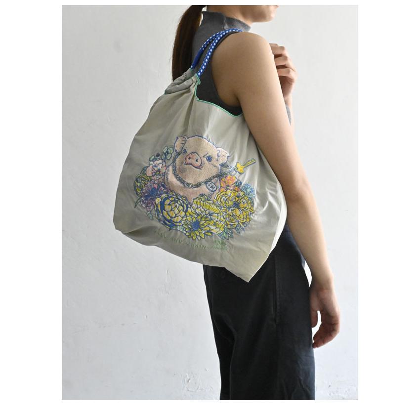 送料無料 Ball＆Chain ボールアンドチェーン 正規品 D.PIG.536 Mサイズ D[di:] Mai Kuwahara コラボ商品 バッグ エコバッグ トートバッグ 刺繍 ギフト A4 | Ball＆Chain | 07