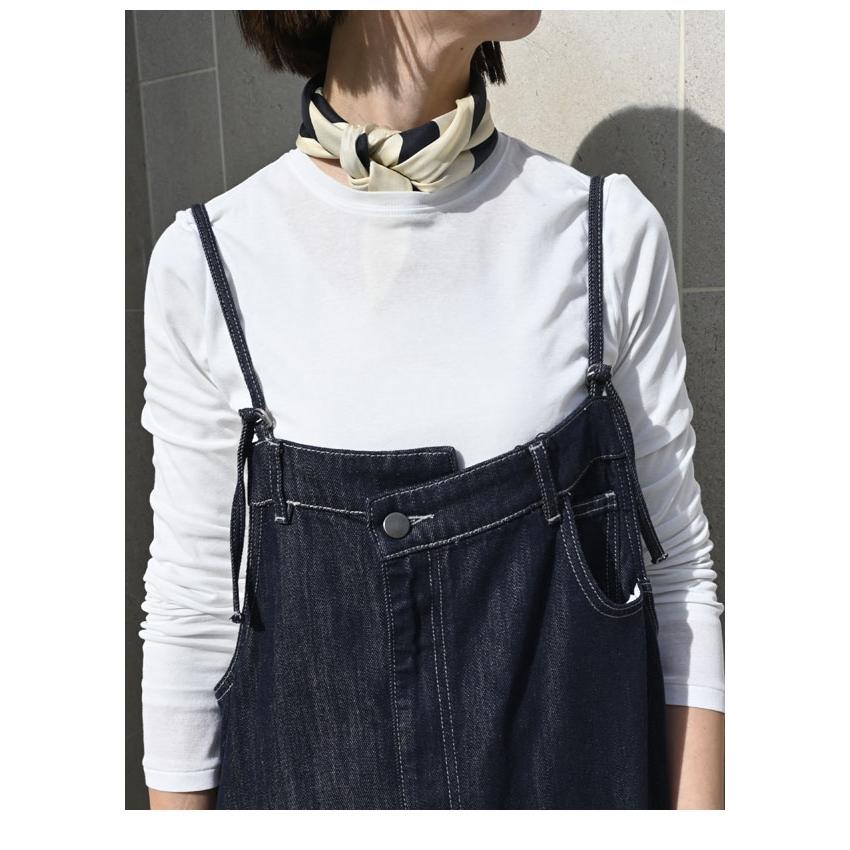 シャンドゥラローズフロントアシンメトリーデニムオールインワン PaulineBleu ポリーヌブロー フロントアシンメトリーデニム