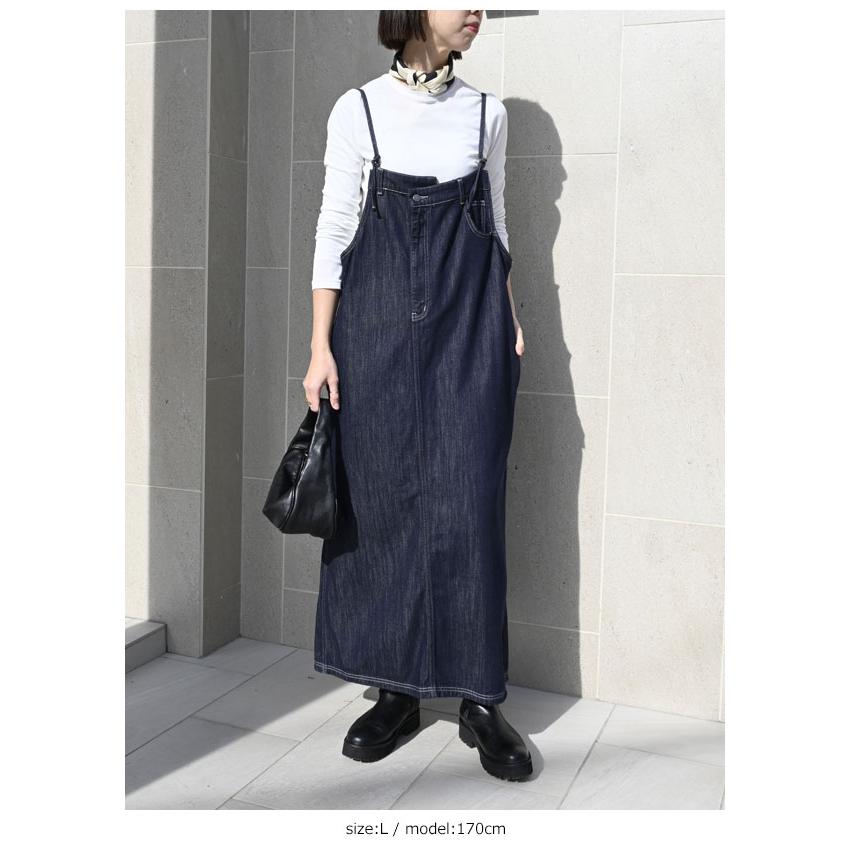 ポリーヌブロー　デニムワンピース　スカート 試着のみ　M PaulineBleu ポリーヌブロー フロントアシンメトリーデニム