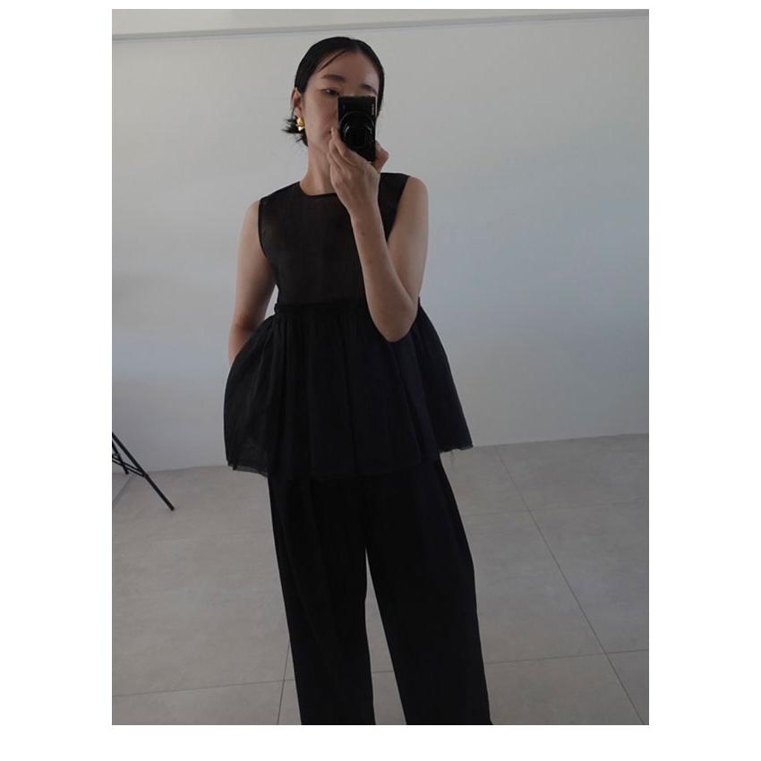 アンヌーク anuke 2024SpringSummer トップス Sheer Peplum Tops アンヌーク anuke 2024SpringSummer トップス Sheer Peplum Tops