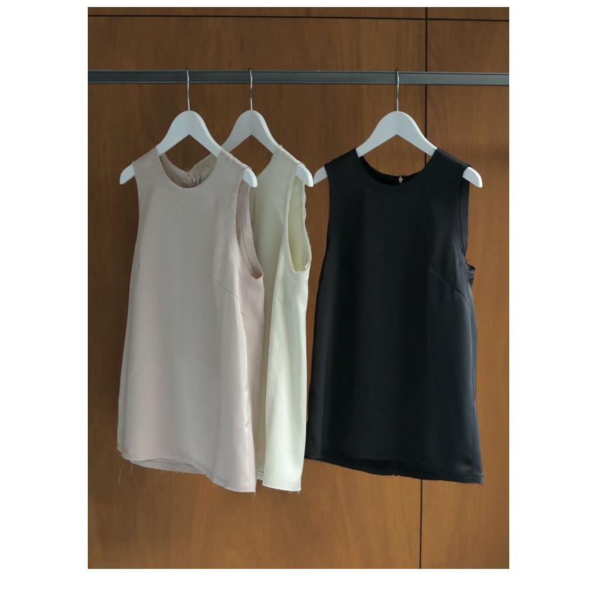 anuke 2024SpringSummer アンヌーク トップス Satin Tanktop 5月下旬〜6月中旬予約 サテンタンクトップ ミドル丈 ノースリーブ 2024ss 62410405｜doubleheart｜05