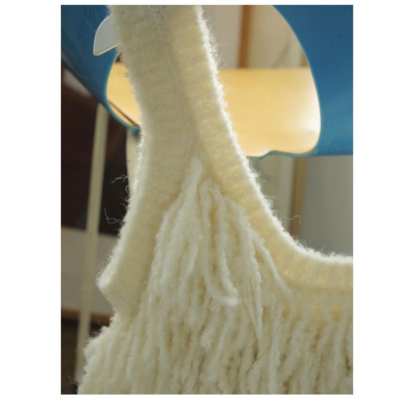 anuke アンヌーク Fringe Knit Bustier