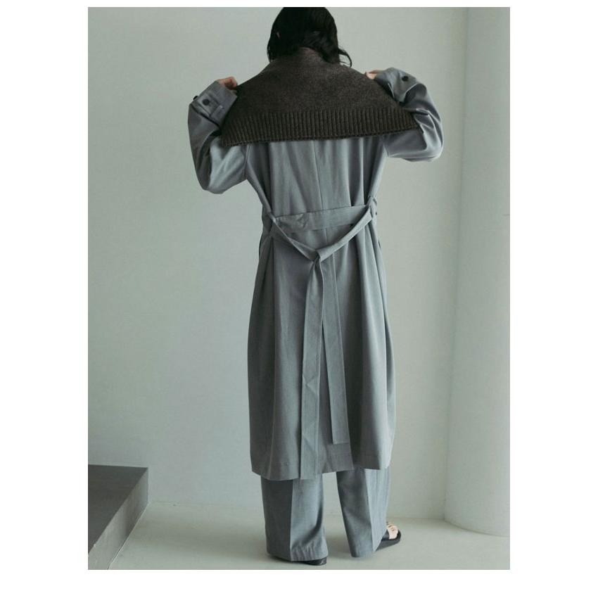 anuke アンヌーク　グレーコート♡ セール】Collarless Cocoon Coat（ステンカラーコート）｜anuke
