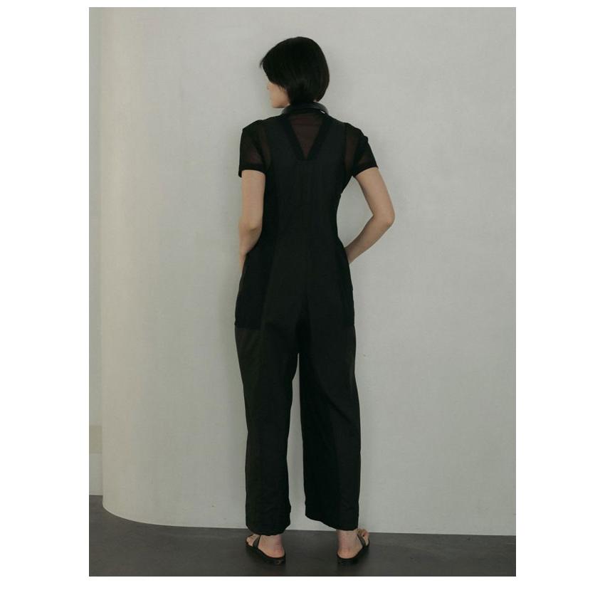 【anuke】 Drawstring Vneck Combinaison 黒38 anuke】 Drawstring Vneck Combinaison 黒38