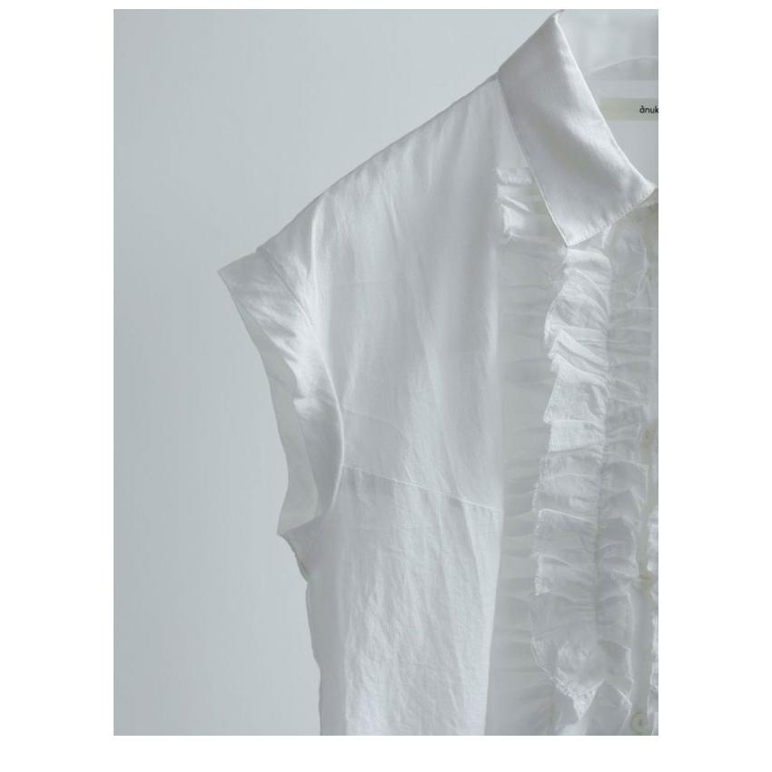 新品 3D flower ruffle tops ブラウス ホワイト ブラック 3D flower ruffle tops – shéller / シェリエ