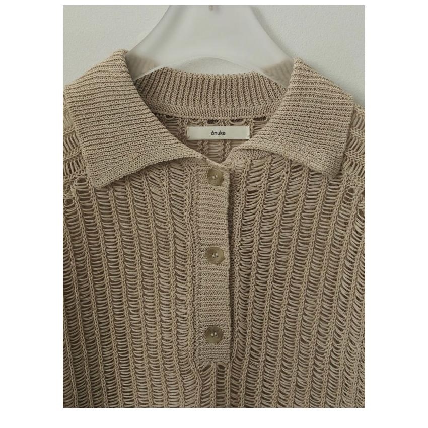 anuke（アンヌーク） anuke 2025SpringSummer トップス Mesh Polo Knit