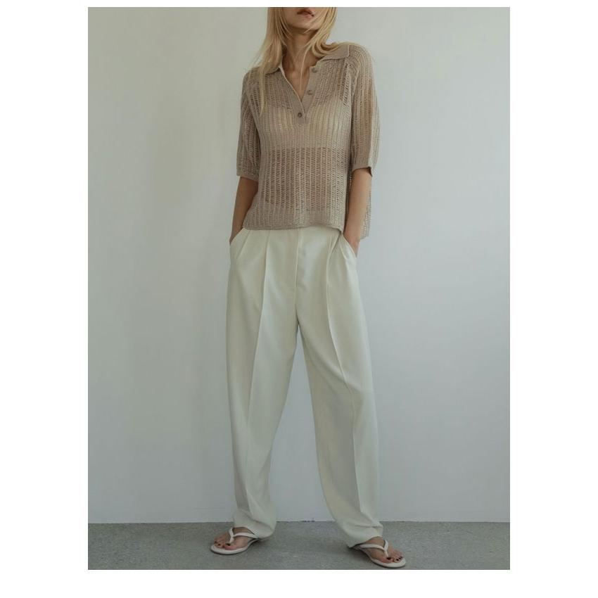 anuke（アンヌーク） anuke 2025SpringSummer トップス Mesh Polo Knit