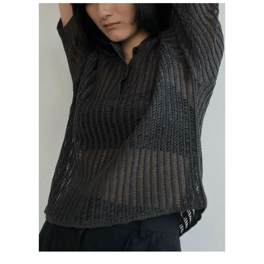 anuke（アンヌーク） anuke 2025SpringSummer トップス Mesh Polo Knit