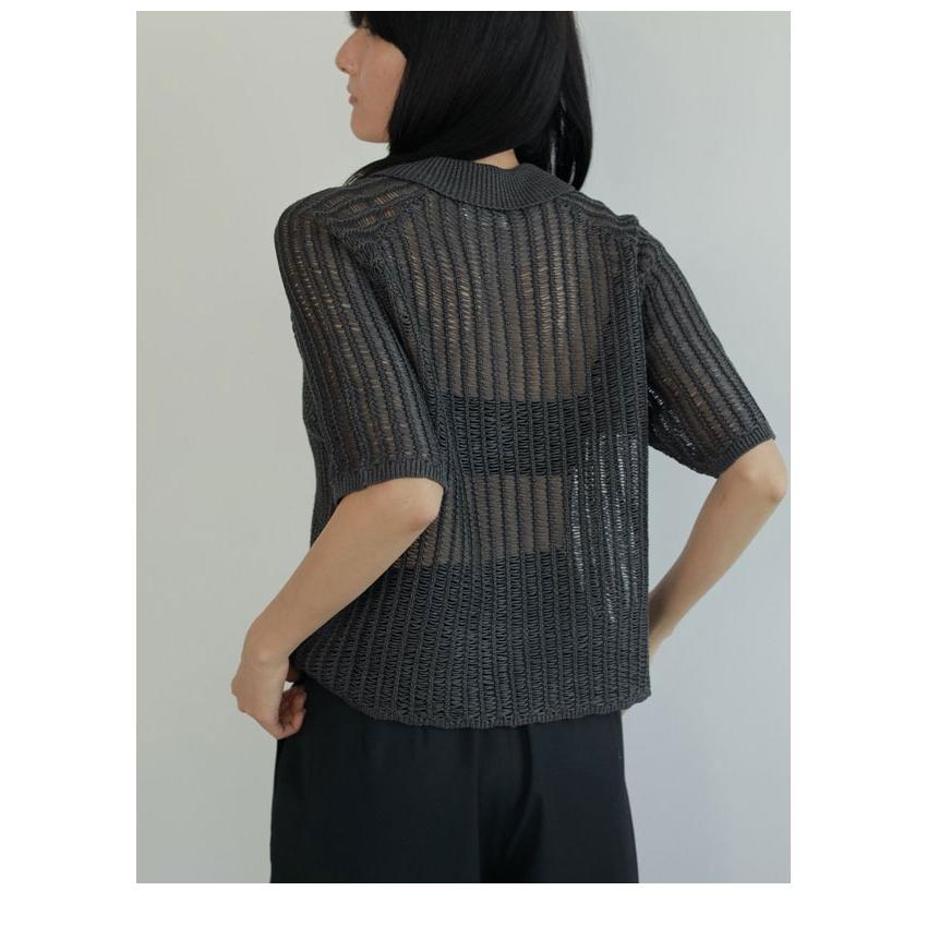 anuke（アンヌーク） anuke 2025SpringSummer トップス Mesh Polo Knit