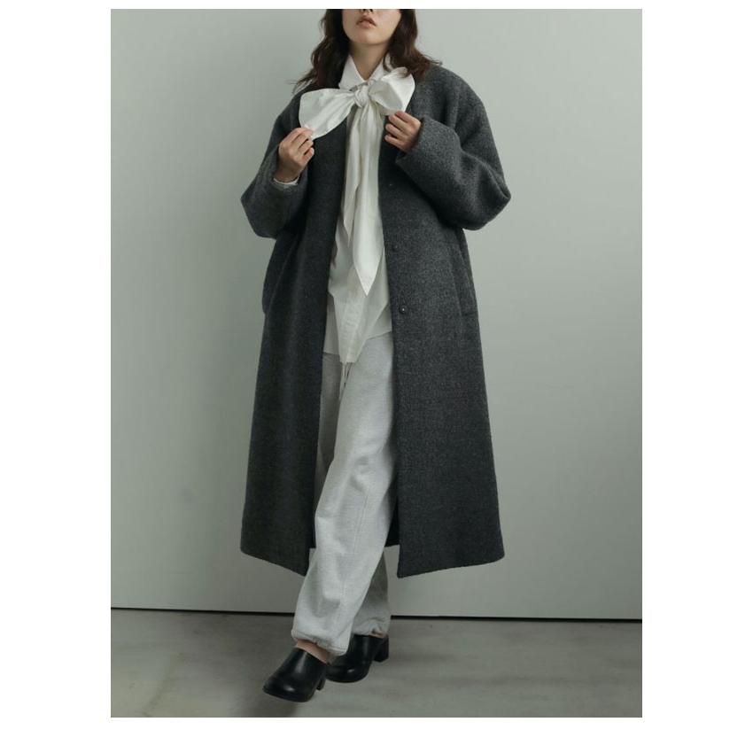 ジャケット・アウター collarless cocoon jacket anuke 予約商品/anuke アンヌーク Collarless Cocoon Coat