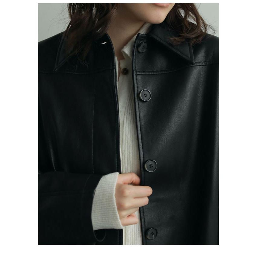 anuke ブラックレザーシャツジャケット anuke ブラックレザーシャツジャケット