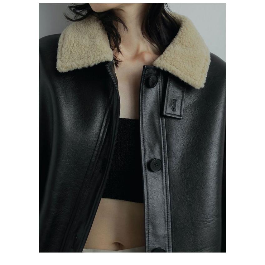 PRE SALE30%OFF アンヌーク anuke 2025FallWinter アウター Boa Flight Jacket ボアフライトジャケット ショート丈 長袖 エコレザー 25秋冬 62520203