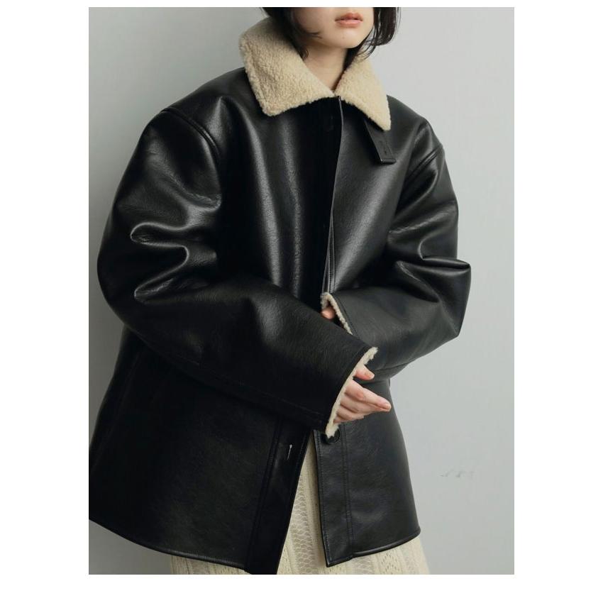 PRE SALE30%OFF アンヌーク anuke 2025FallWinter アウター Boa Flight Jacket ボアフライトジャケット ショート丈 長袖 エコレザー 25秋冬 62520203