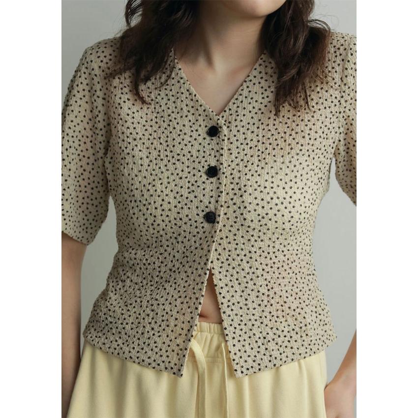 anuke（アンヌーク） anuke 2025FallWinter トップス Vneck Dot Blouse