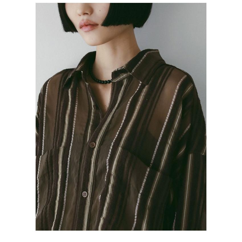 anuke Sheer Stripe Shirts ブラウン ànuke online store（アンヌーク） / Sheer Stripe ShirtsSheer