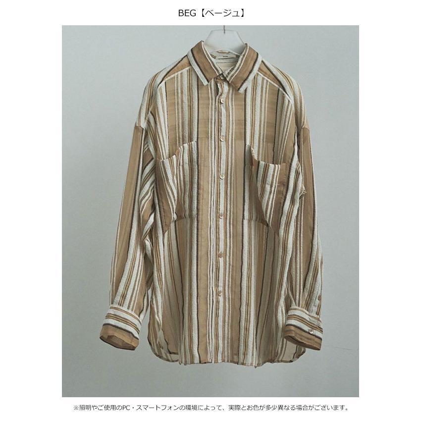 anuke アンヌーク 2026SpringSummer トップス Sheer Stripe Shirts 2月