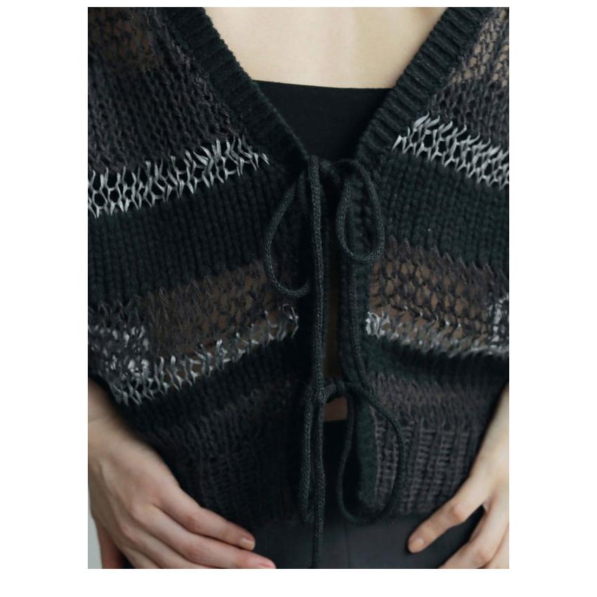 アンヌーク　anuke Lowgauge Short Knitニットベスト anuke（アンヌーク） anuke 2025FallWinter トップス Border Knit Vest
