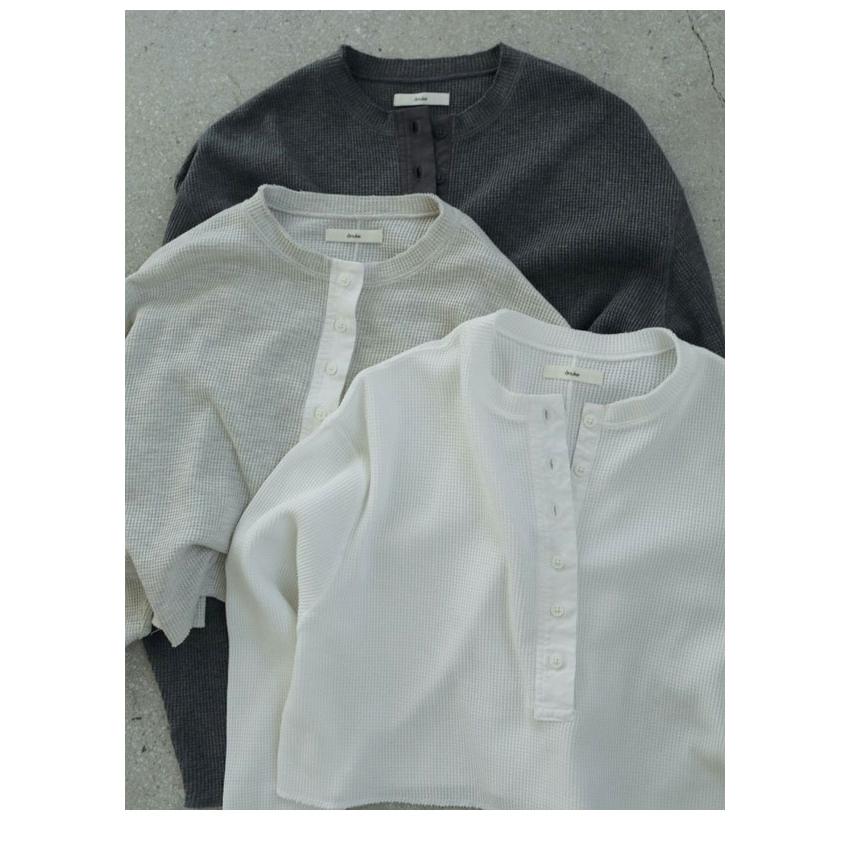anuke アンヌーク 2025FallWinter トップス Waffle Henley Tops
