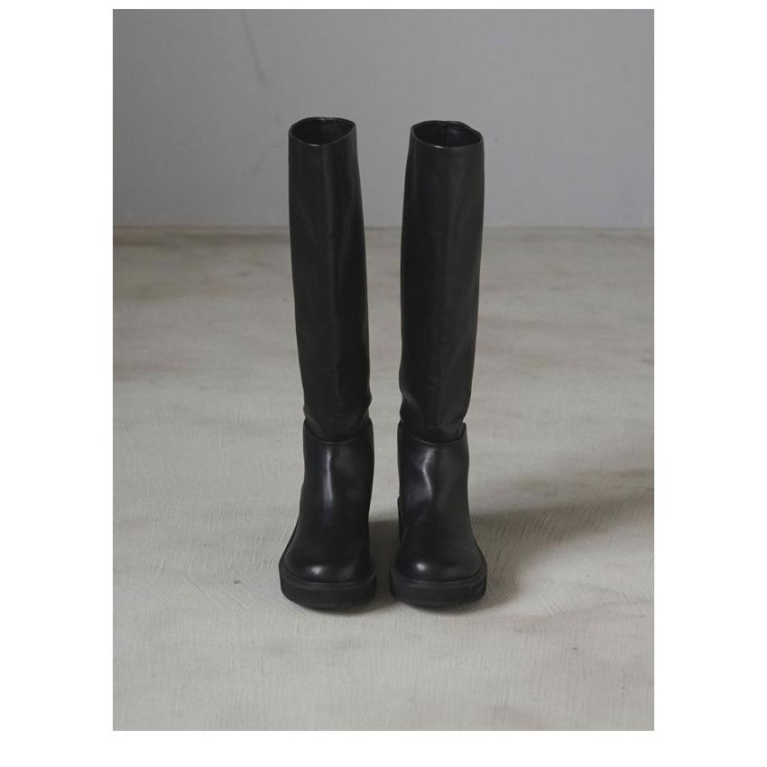 アンヌーク⭐︎エコレザーロングブーツ　36サイズ　ブラック ànuke - エコレザー ロングブーツ (ブラック) 26AW Ecoleather Long