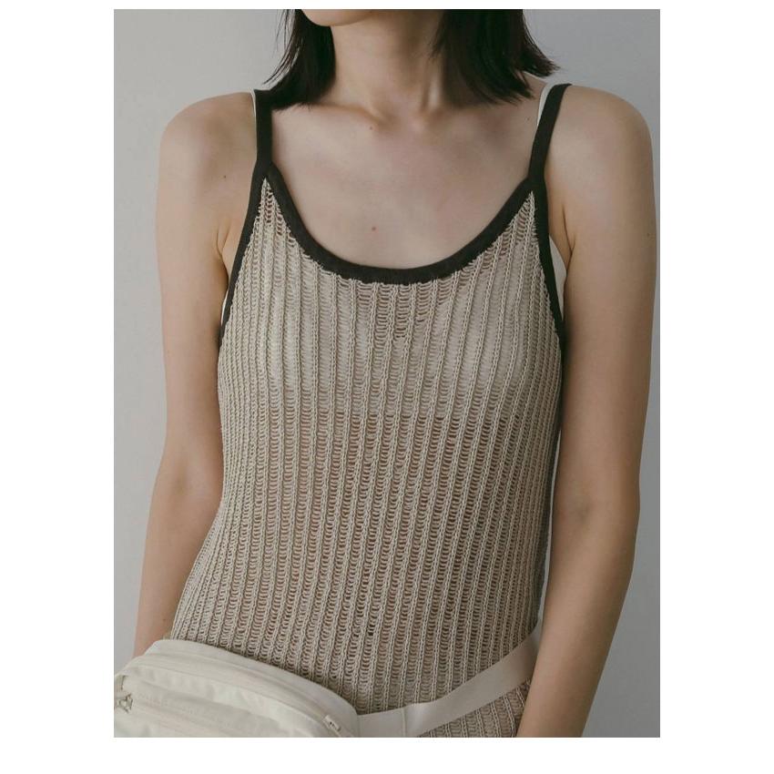 アンヌーク anuke 2026springsummer ワンピース Piping Cami Onepiece 6月上旬予約 パイピングキャミワンピース キャミソール マキシ丈 メッシュ 26春夏_5