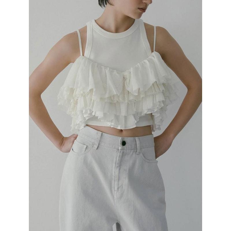 anuke（アンヌーク） anuke 2026springsummer トップス Mesh Frill