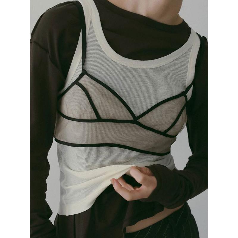 anuke（アンヌーク） anuke 2026springsummer トップス Bicolor Tulle