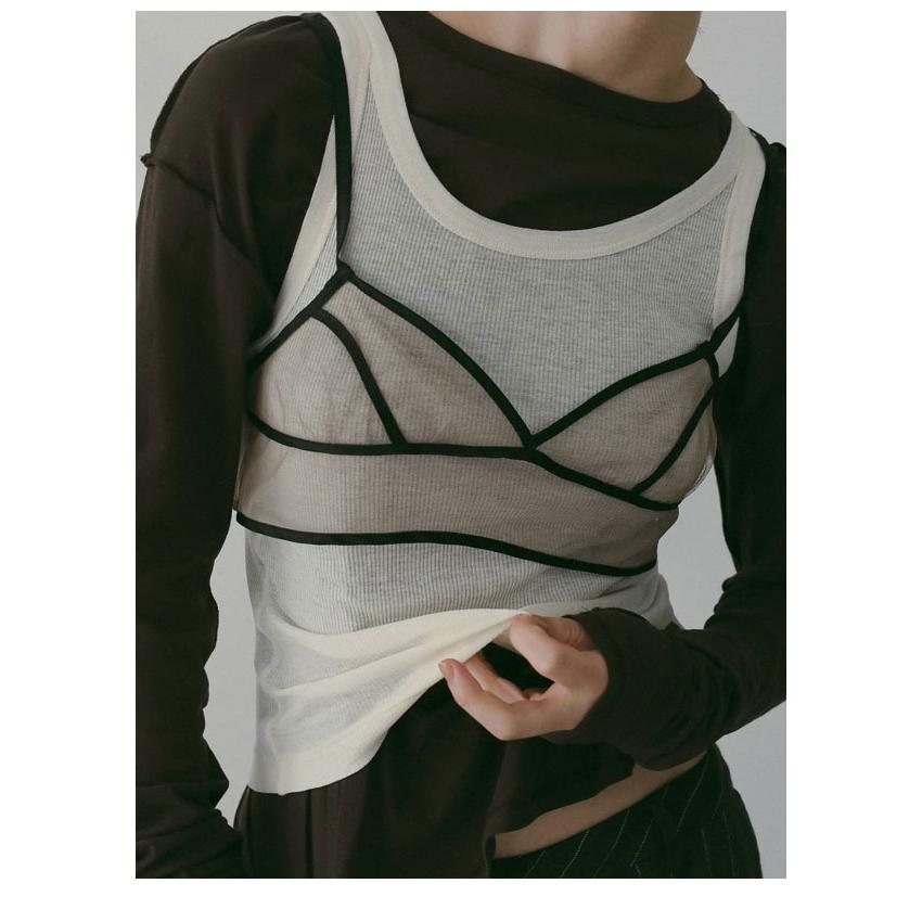 anuke（アンヌーク） anuke 2026springsummer トップス Bicolor Tulle