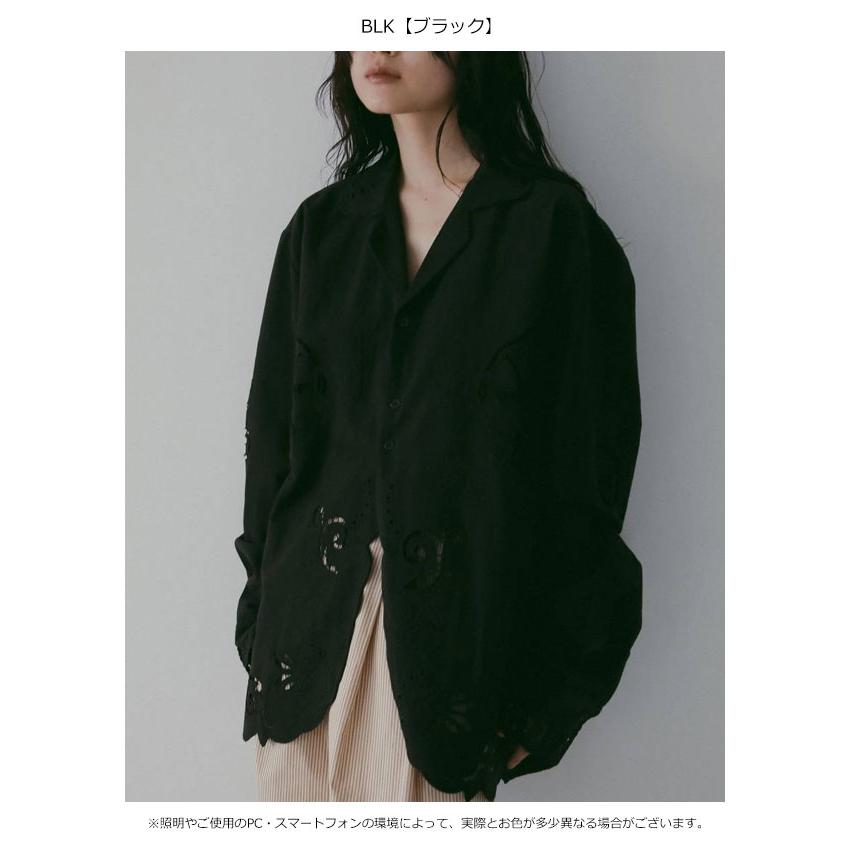 anuke アンヌーク　ブラック　シャツ anuke（アンヌーク）の「Cutwork Lace Shirts（シャツ/ブラウス）」 - WEAR