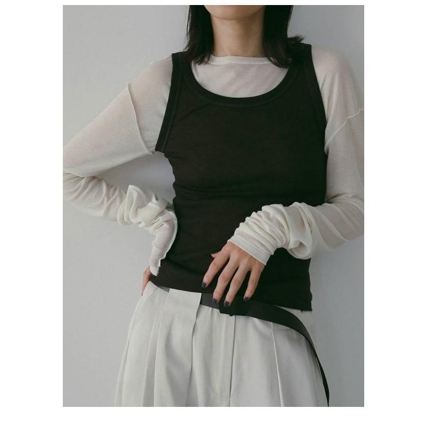 anuke＊トップス anuke（アンヌーク） anuke 2026springsummer トップス Sheer Tulle T