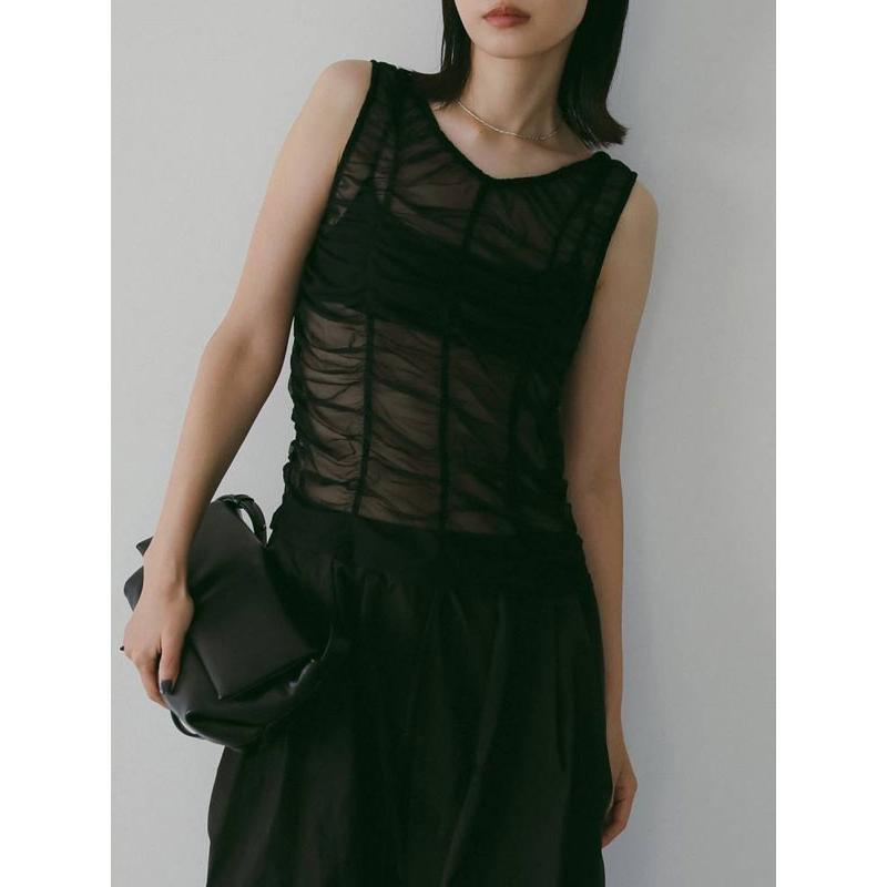 anuke（アンヌーク） anuke 2026springsummer トップス Tulle Gather