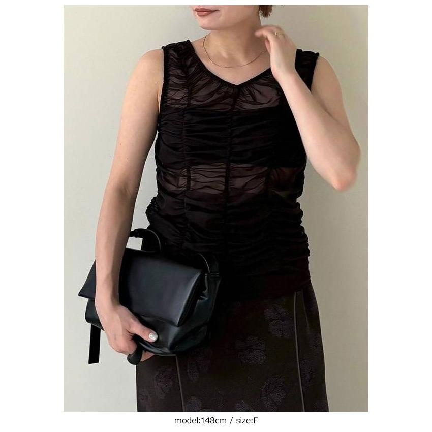 アンヌーク anuke 2026springsummer トップス Tulle Gather Tanktop チュールギャザータンクトップ ノースリーブ 26春夏 62610626_13