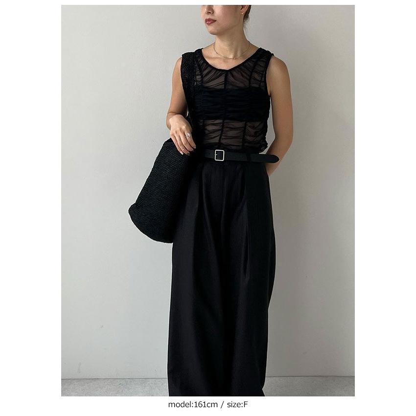 UNDERCOVER シルクギャザータンクトップ anuke（アンヌーク） anuke 2026springsummer トップス Tulle Gather