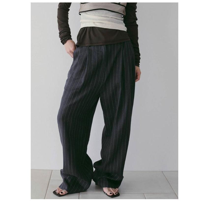 新品★anuke マタニティタックワイドパンツ　ブラック　スラックス　ゆったり黒 ànuke online store（アンヌーク） / 【Reha.】Tuck Wide PantsTuck