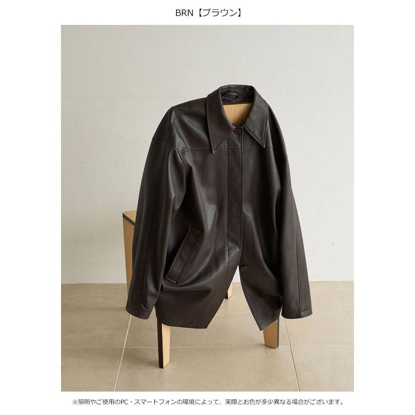 アンヌーク anuke 2026Prefall アウター Ecoleather Over Jacket 9月中旬〜10月上旬予約 エコレザーオーバージャケット 長袖 | anuke | 02