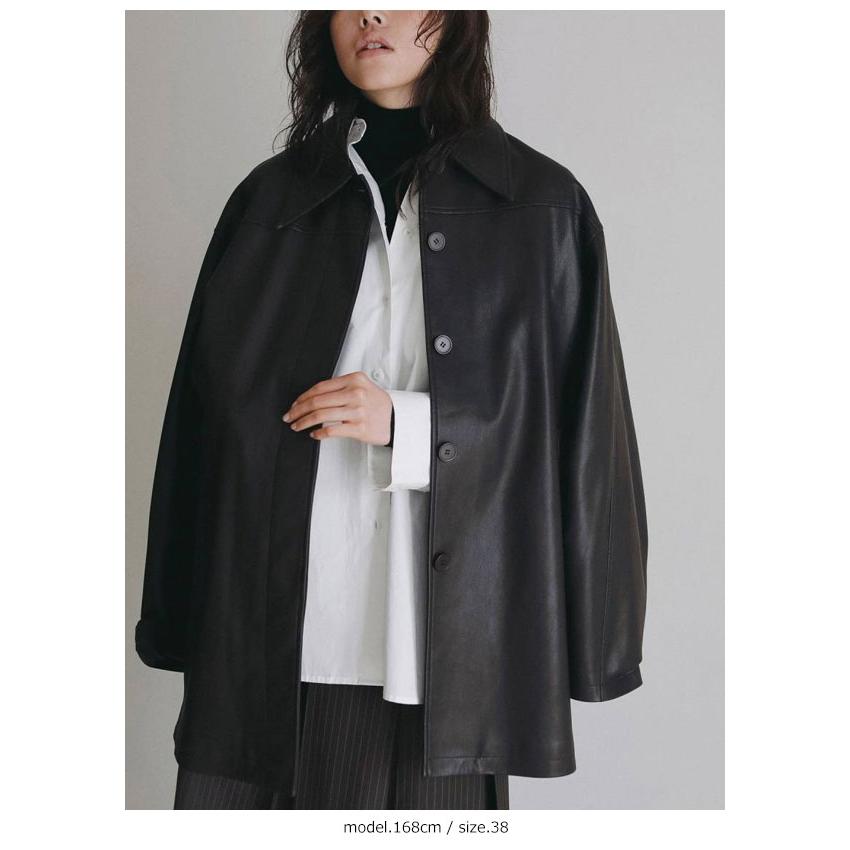 アンヌーク anuke 2026Prefall アウター Ecoleather Over Jacket 9月中旬〜10月上旬予約 エコレザーオーバージャケット 長袖 | anuke | 03