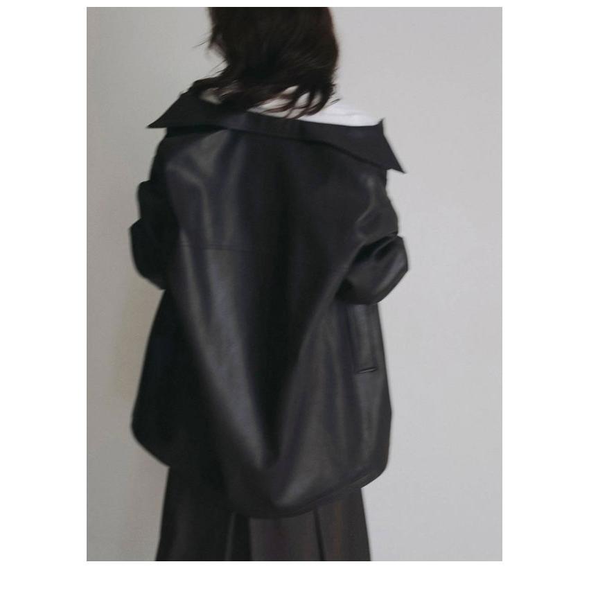 アンヌーク anuke 2026Prefall アウター Ecoleather Over Jacket 9月中旬〜10月上旬予約 エコレザーオーバージャケット 長袖 | anuke | 04