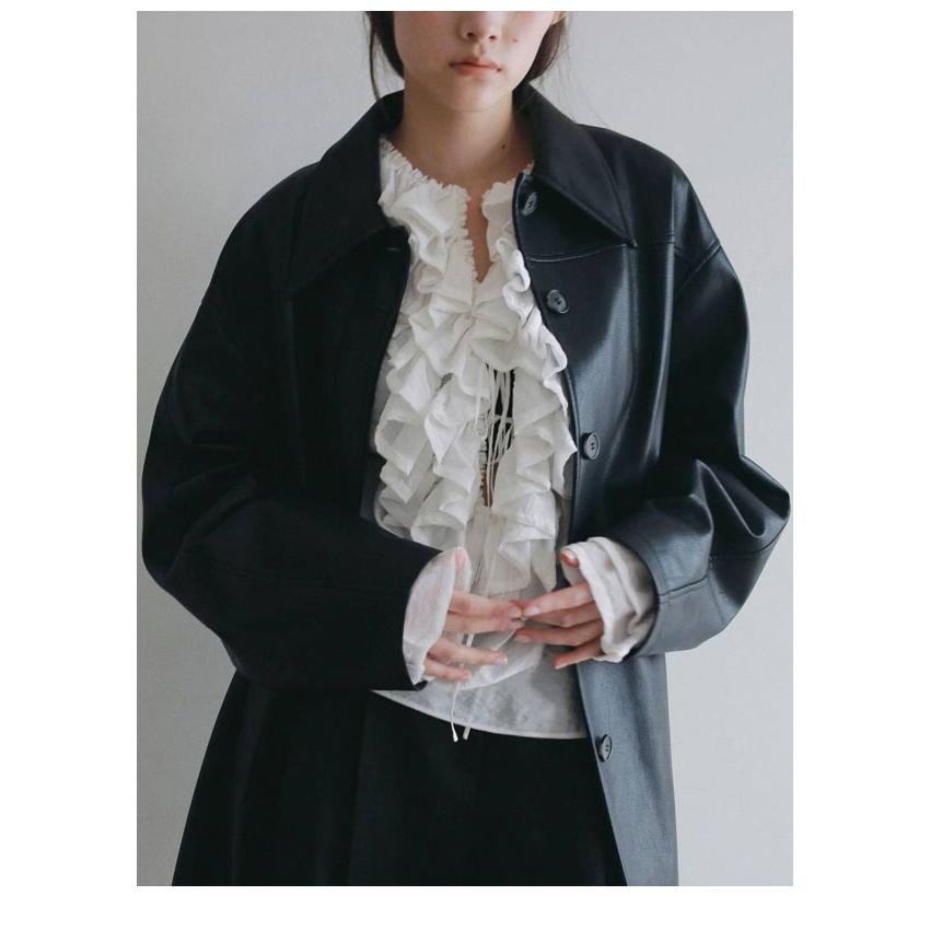 アンヌーク anuke 2026Prefall アウター Ecoleather Over Jacket 9月中旬〜10月上旬予約 エコレザーオーバージャケット 長袖 | anuke | 08
