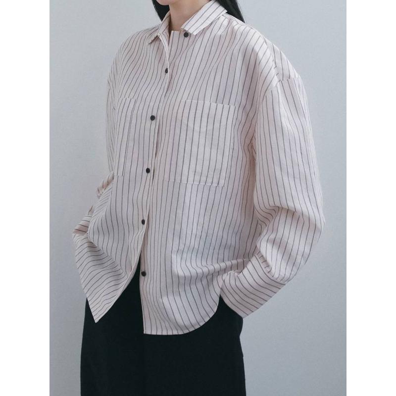 anuke（アンヌーク） anuke 2026winter トップス Opencollar Stripe